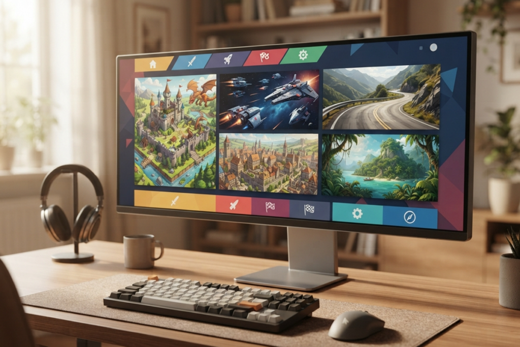 Illustration d’une plateforme de jeux comme Steam
