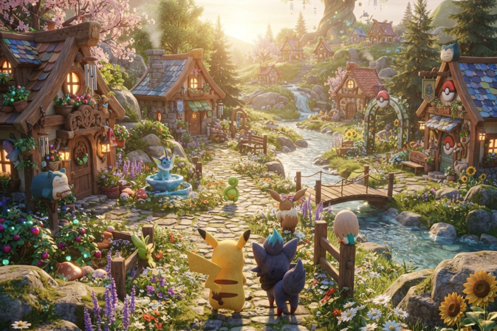 Gameplay d’un jeu similaire à Pokémon Pokopia