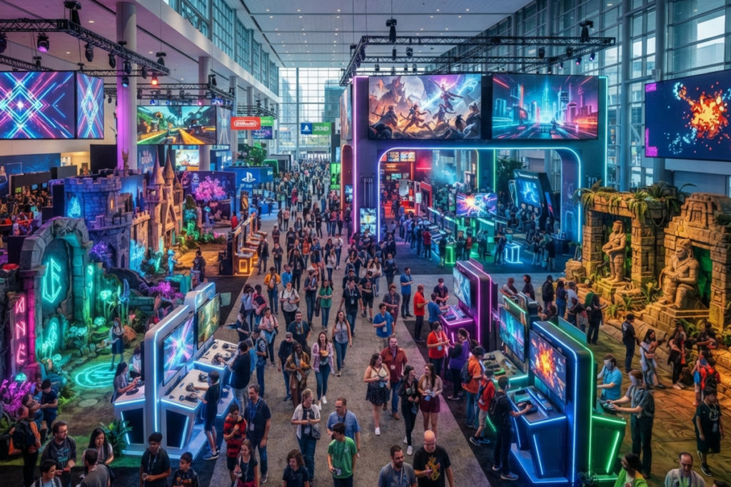 Exposition de jeux similaire au stand de KONAMI pour la Gamescom
