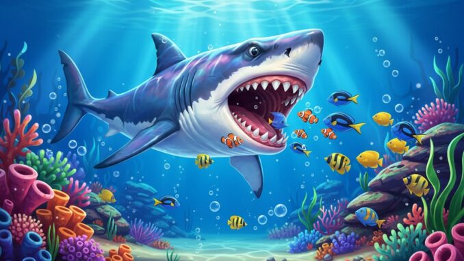 Gameplay d’un jeu comme Angry Sharks