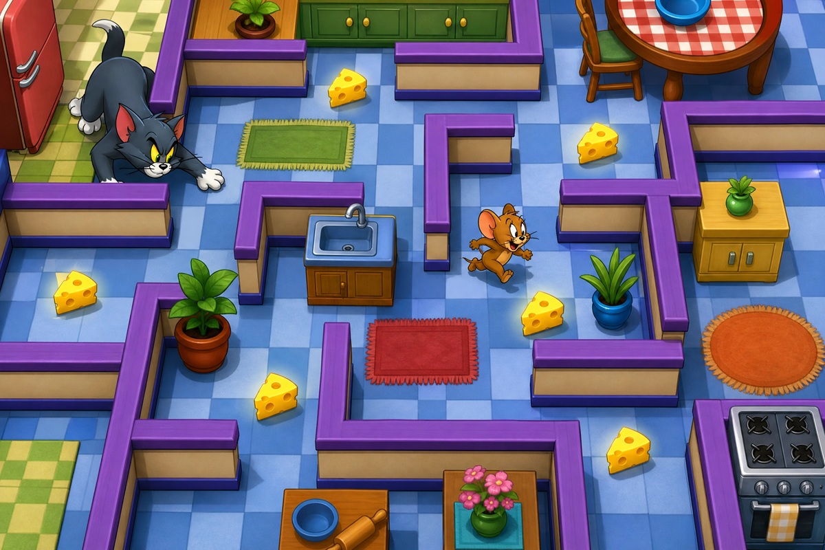Gameplay d’un jeu comme Tom and Jerry Mouse Maze