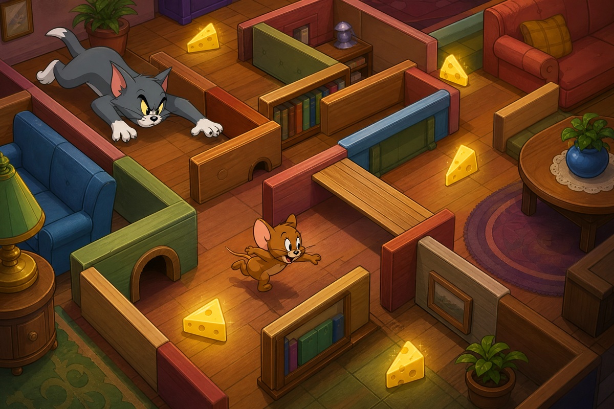 Gameplay d’un jeu comme Tom and Jerry Mouse Maze