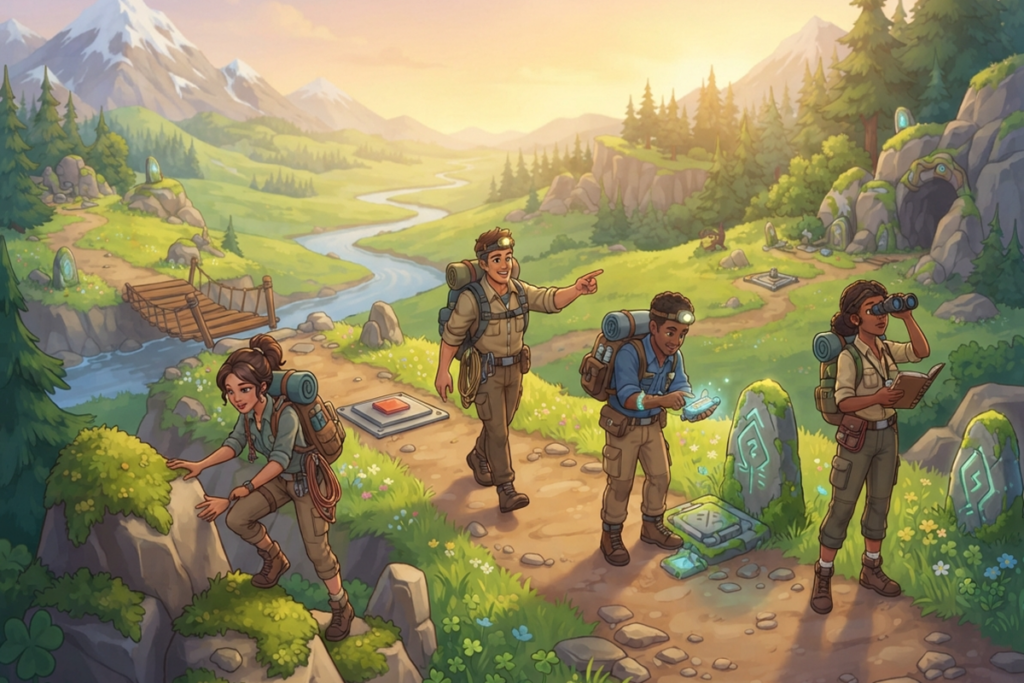 Gameplay d’un jeu d’exploration similaire à Big Walk