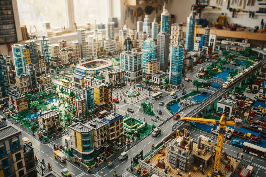 Gameplay d’un jeu city-builder comme LEGO Skylines