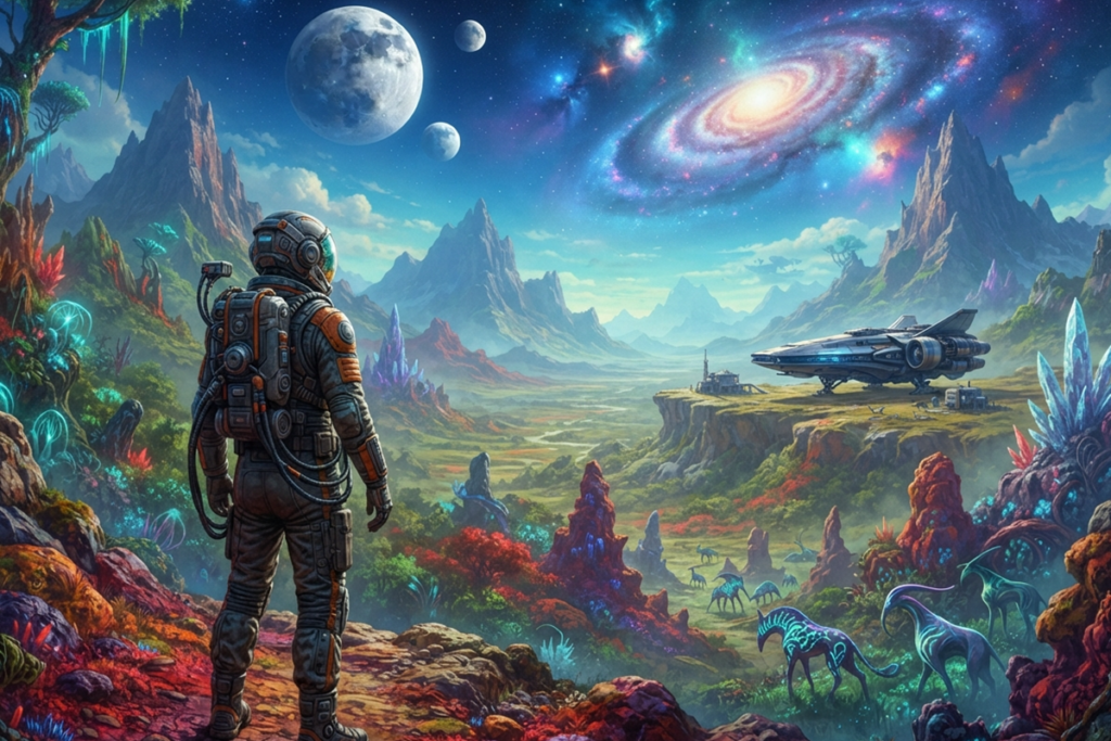 Gameplay d’un jeu similaire à No Man’s Sky