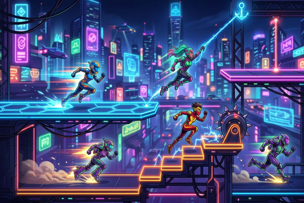 Gameplay d’un jeu similaire à Speedrunners 2