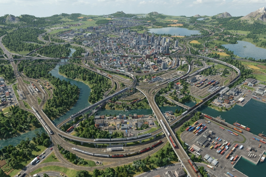 Gameplay d’un jeu similaire à Transport Fever