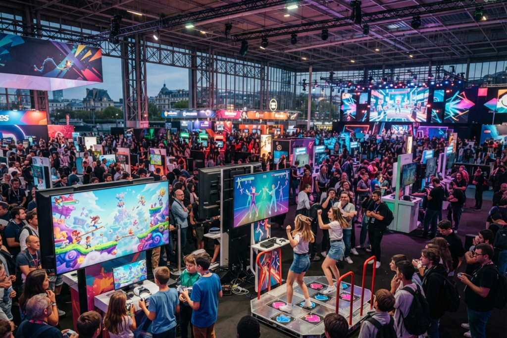 Illustration d’un salon de jeux comme Paris Games Week