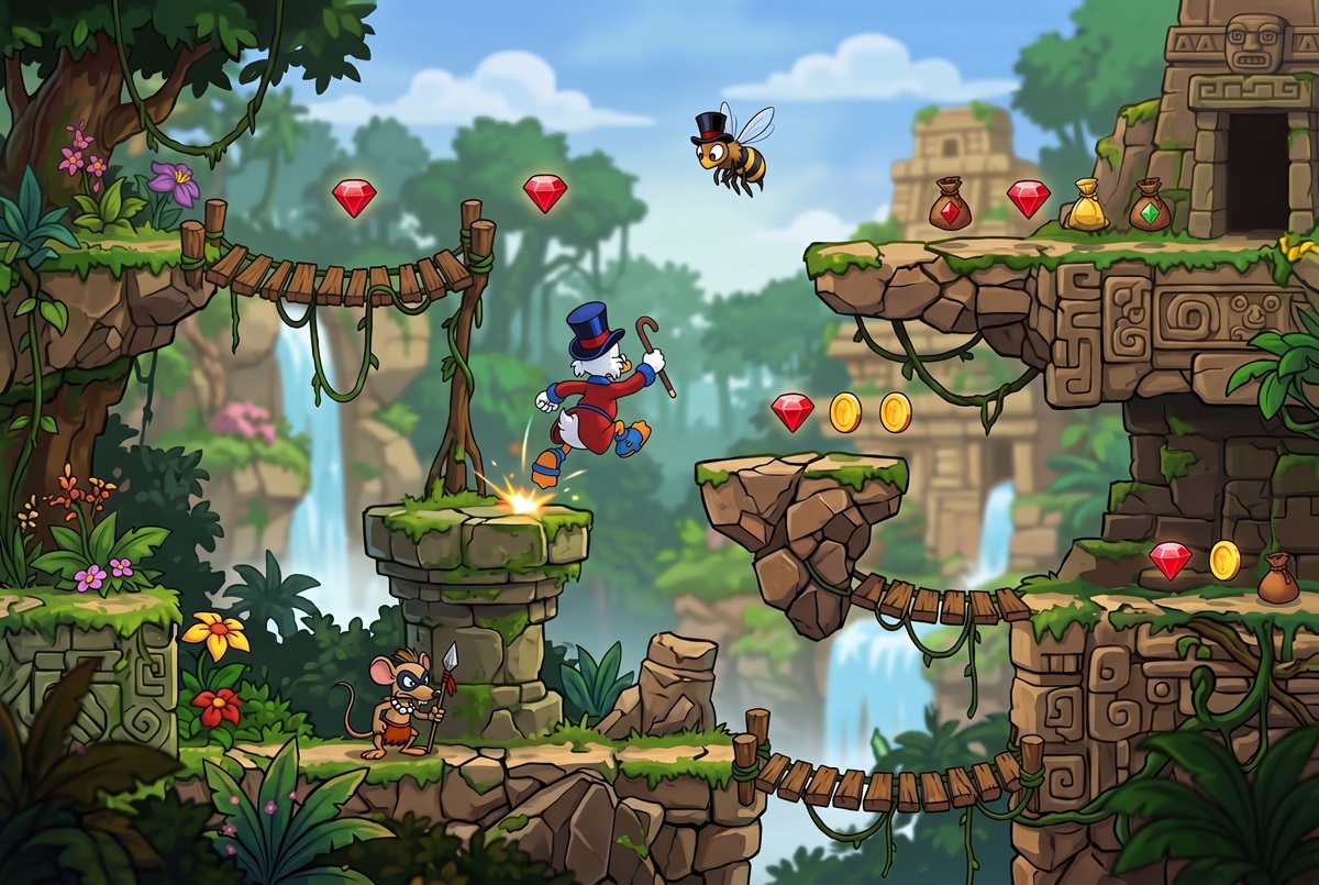 Gameplay d’un jeu comme DuckTales Remastered