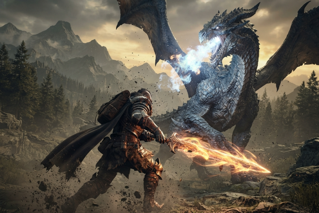 Gameplay d’un jeu similaire à Monster Hunter Wilds