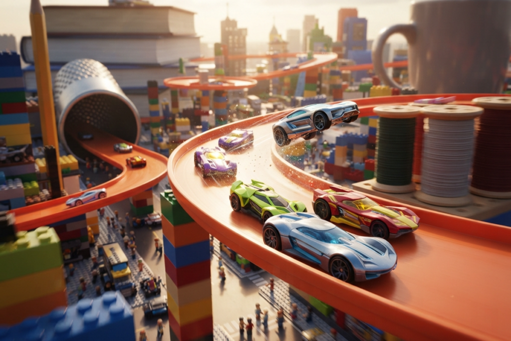 Gameplay d’un jeu de course comme Hot Wheels Infinite Rush