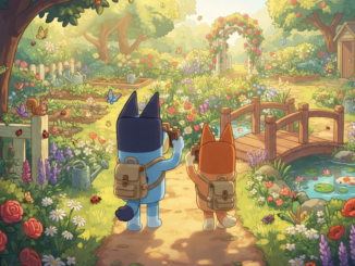 Gameplay d’un jeu montrant des personnages comme Bluey et Bingo