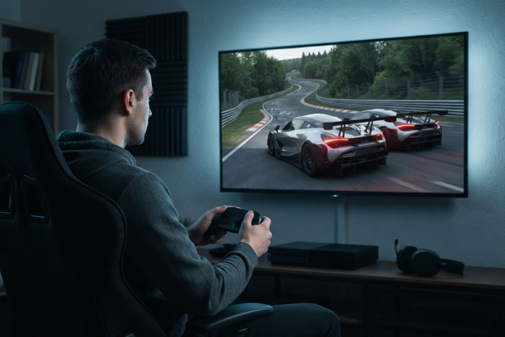 Un joueur sur sa console Xbox
