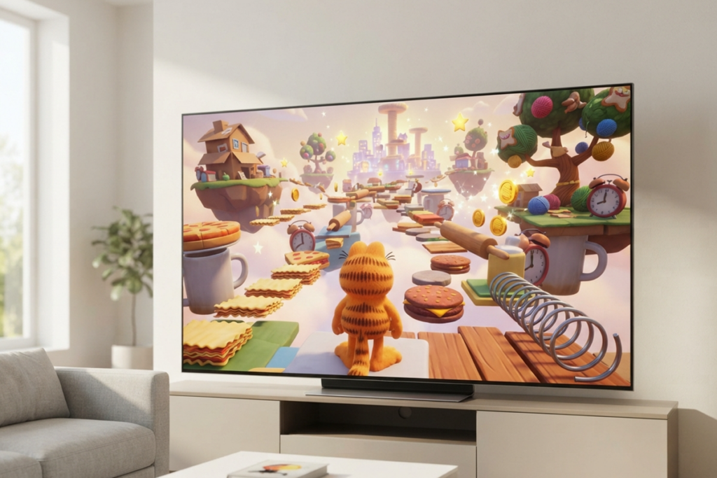 Un jeu avec Garfield sur console de salon