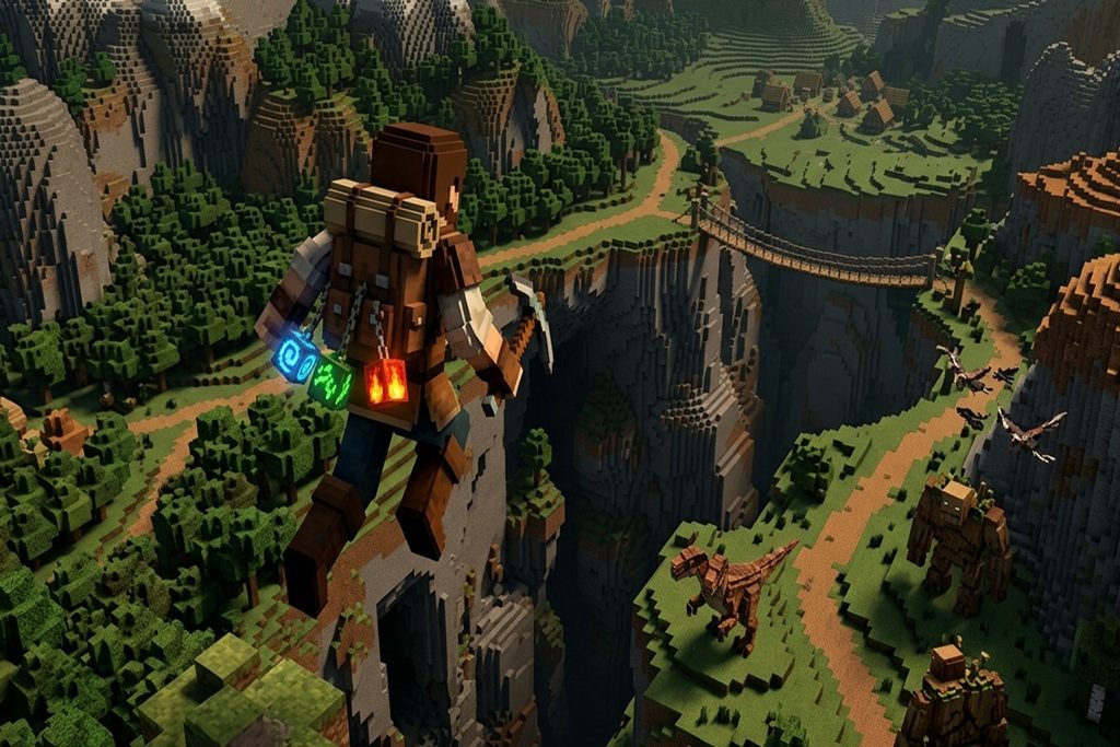 Gameplay d’un jeu similaire à Minecraft