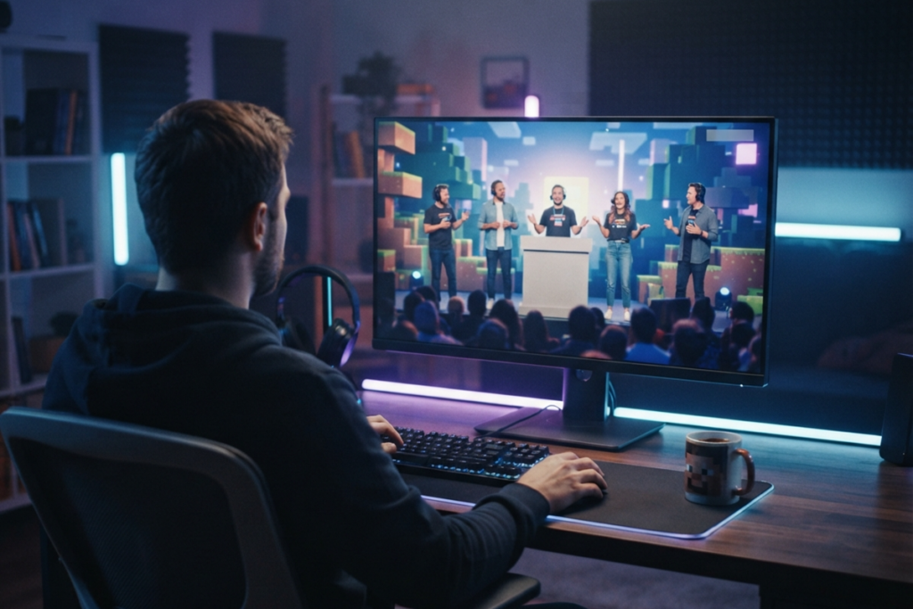 Illustration du Minecraft live sur les jeux