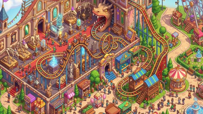 Gameplay d’un jeu de gestion similaire à Two Point Museum