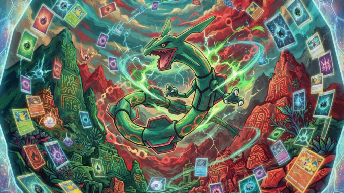 Illustration d’un Pokémon similaire à Rayquaza