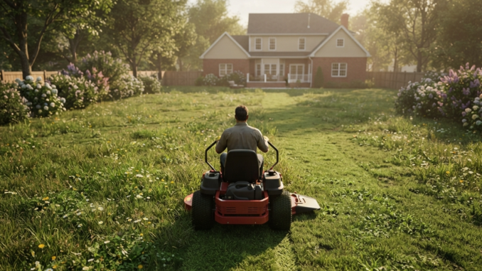 Gameplay d’un jeu comme Lawn Mowing Simulator 2 pour tondre les pelouses