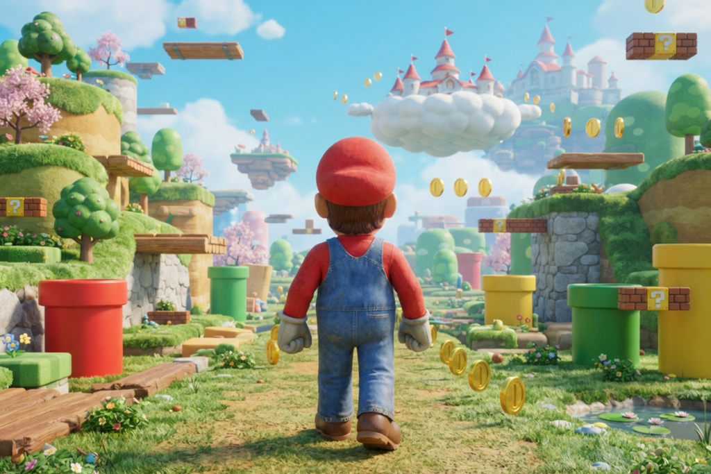 Mario dans un jeu en 3D