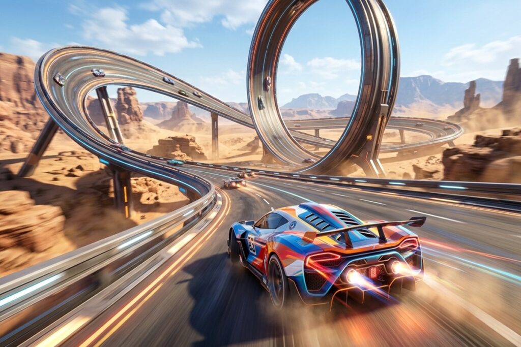 Gameplay d’un jeu de course Trackmania Turbo