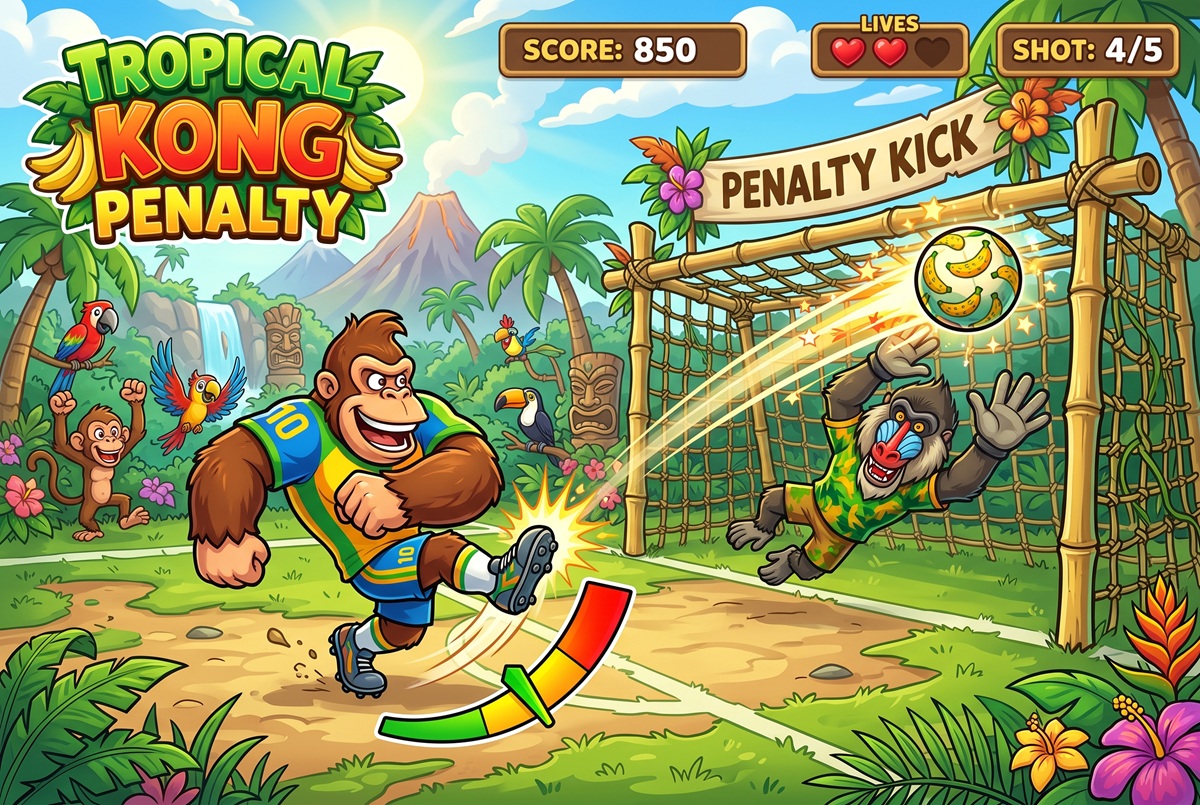 Gameplay d’un jeu comme Tropical Kong Penalty